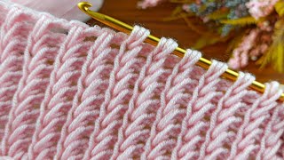 This Tunisian crochet stitch is very stylish/easy Tunisian crochet pattern explanation #crochet