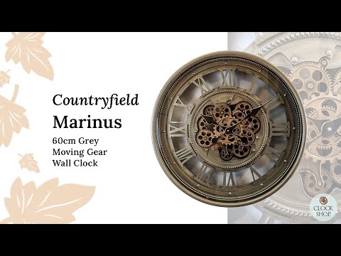 60cm Marinus Grey Moving Gear Wall Clock By Countryfield