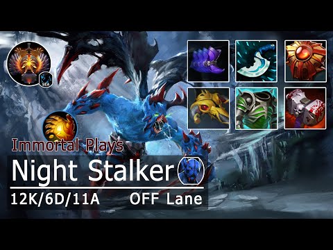 Night Stalker Off Lane | Midas-Dagger-BKB Build | Dota 2 Immortal Gameplay | Patch 7.29