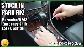 STUCK IN PARK FIX! Mercedes W203 Emergency Shift Lock Override (C180 C230 C320 C-Class)