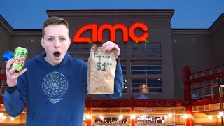 SELLING POPCORN In Front Of THE MOVIE THEATER (CAUGHT!)