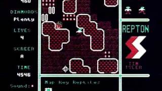 Repton on Acorn Electron 8 bit vintage home computer. Gameplay & Commentary