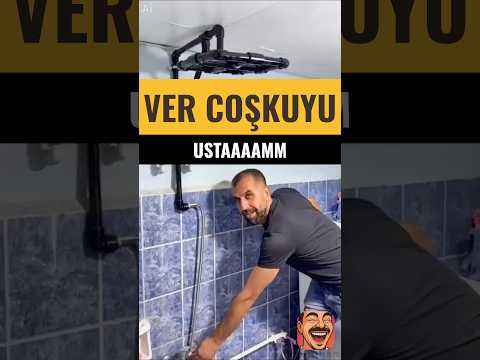 Usta duş setinde basıncı unuttu 😂
