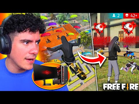 MI MEJOR PARTIDA DE FREE FIRE JUGANDO EN COMPUTADORA TODOS CAYERON EN PEAK - TheDonato