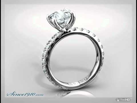 Henri Daussi H06 : Henri Daussi Pave Diamond Engagement Ring