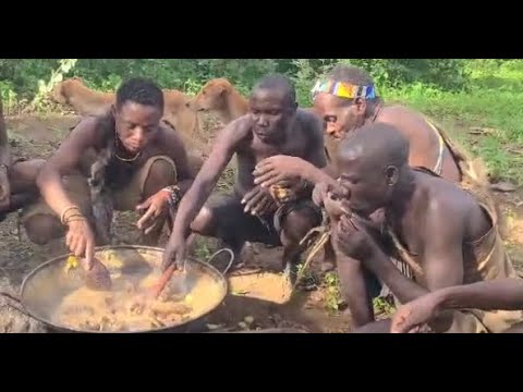 Watch😲🔥 How Shaba & Dudukwe Hunt, Cook, and Eat a Wild Feast  Hadzabe Tribe Shares a Powerful Family