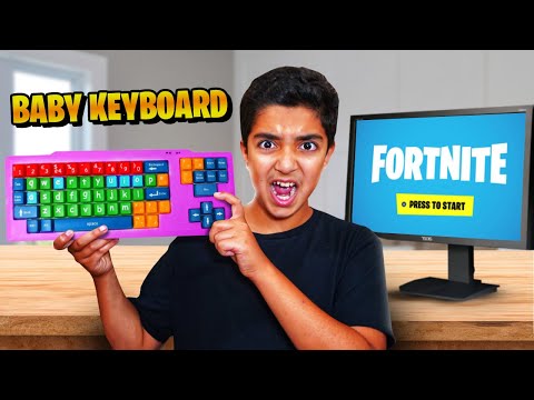 I Tried a Keyboard FOR BABIES and WON FORTNITE..