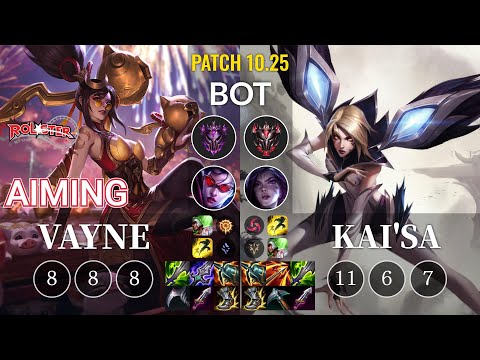 KT Aiming Vayne vs Kai'Sa Bot - KR Patch 10.25