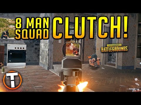 8 MAN SQUAD CLUTCH! - PLAYERUNKNOWN'S BATTLEGROUNDS (PUBG)