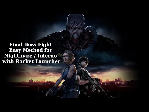 Resident Evil 3 - Final Boss Fight Easy Method for Nightmare / Inferno with Rocket Launcher