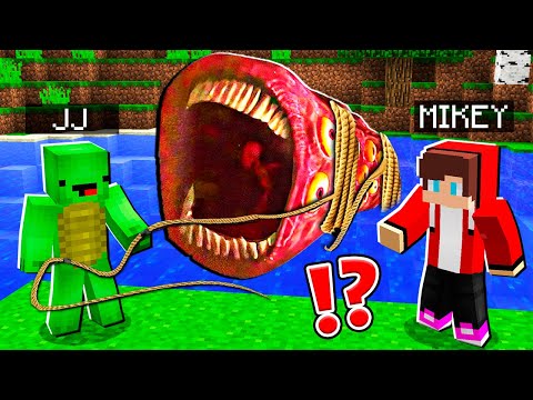 Shocking! Mikey and JJ drown Train Eater in Minecraft Maizen