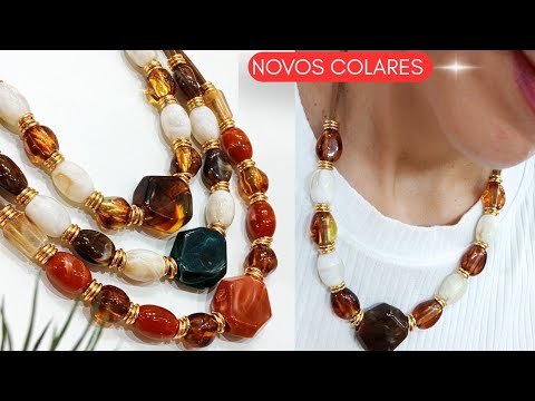 FAZENDO COLARES PARA A COLEÇÃO DE FIM DE ANO AQUI DA LOJA-Com passo a passo fácil #artesanato