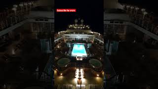 #Waves in the illuminated pool on #Cunard #Queen #Victoria as we cross the Bay of Biscay! #cruise