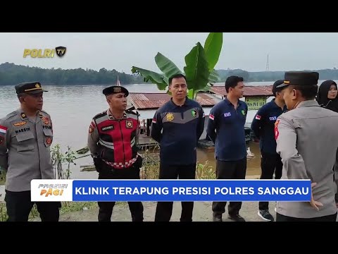 POLRES SANGGAU GELAR KLINIK TERAPUNG PRESISI BAGI WARGA TERDAMPAK PASCA BANJIR