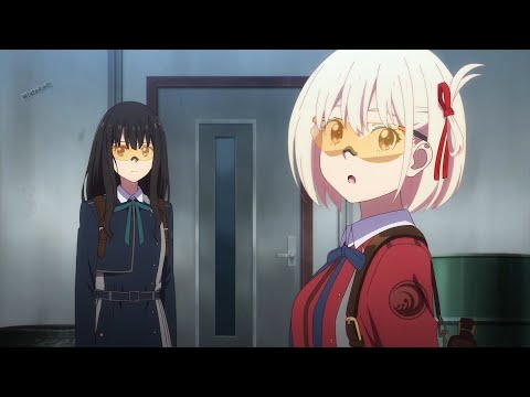 Chisato & Takina tag team mock battle Lycoris Recoil Episode 3 / リコリス・リコイル 第3話