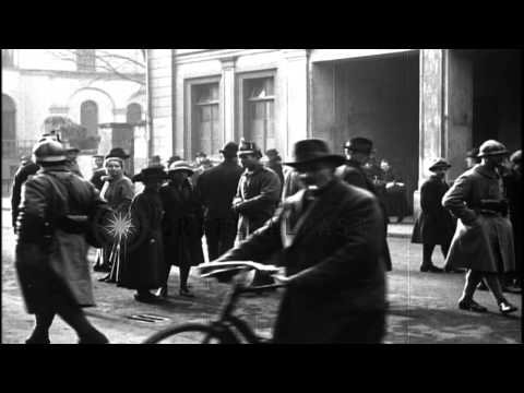 French guards and officials at Dortmund Central Station and in occupied German ar...HD Stock Footage