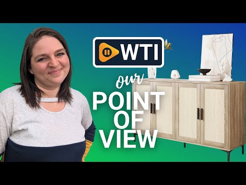 Sideboard - Kitchen Buffet Cabinet with Rattan Decorated Doors - WTI product video review