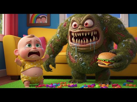 There's a Monster in My Tummy 😫| Don`t eat junk food | Monster in my tummy | FROBFUN Kids Songs