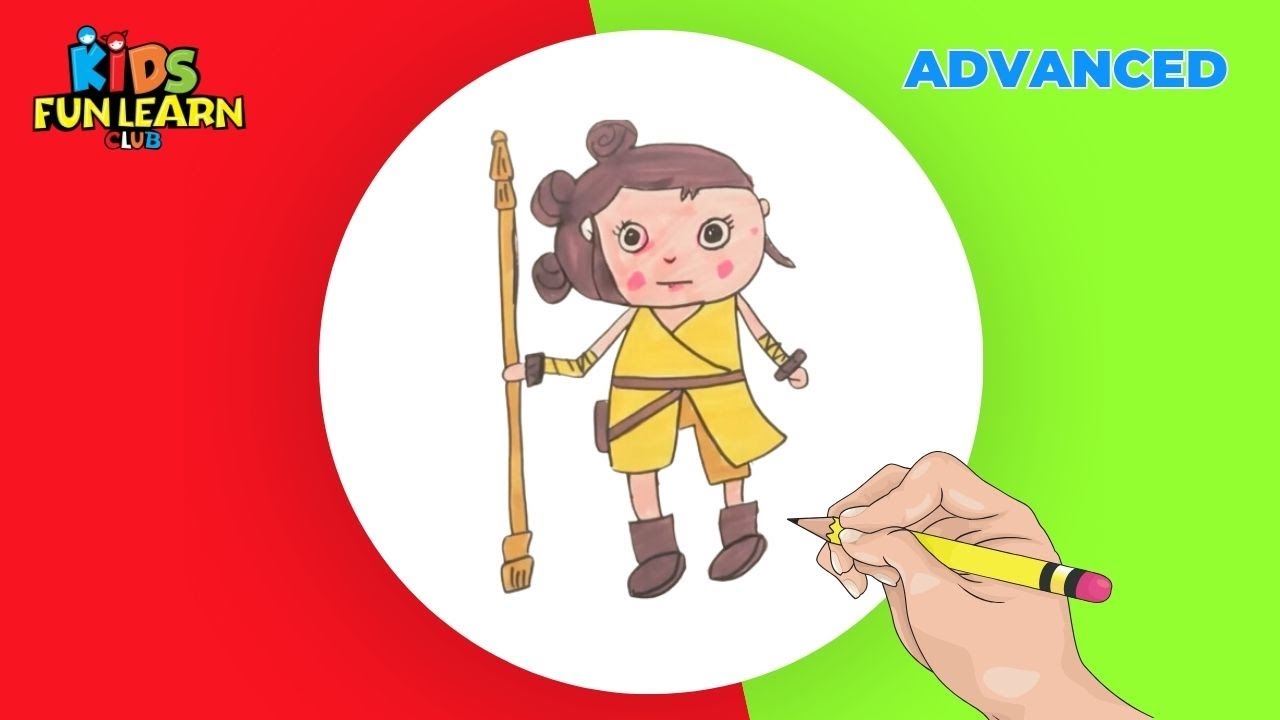 How to Draw Rey from Star Wars with Kids Fun Learn Club | Step by Step Drawings with Parikshet