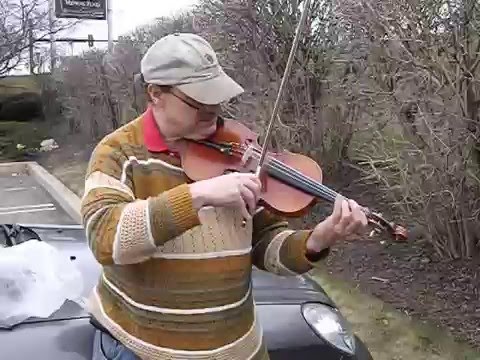Steve Fields with Stinger, his 110 year old Czech violin - Floppy Eared Mule