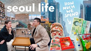 How much we spend in a day living in Seoul, Korea? 🇰🇷 Eating out, public transport, snacks | vlog 📹