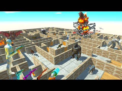 FPS AVATAR SAVES BURNING GODZILLA FROM A DEADLY ANIMAL MAZE - ARBS