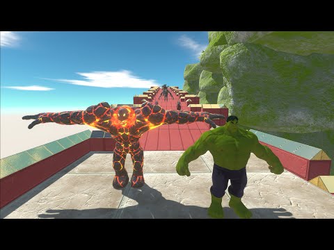 LAVA BOY & HULK DEATH RUN - Animal Revolt Battle Simulator