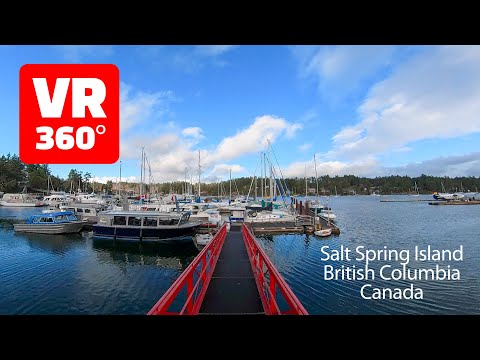 [5K] Salt Spring Island 360° VR Walk Through Downtown Ganges - British Columbia Canada