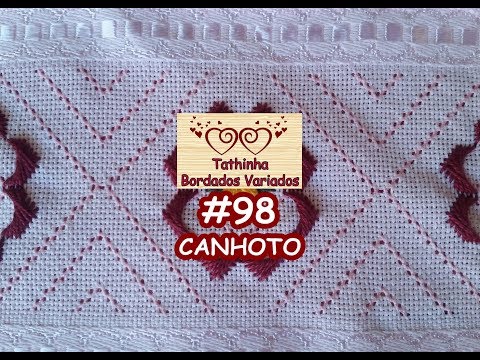 *98C* FALSO CRIVO OU PONTO CRIVO SEM CORTE / CANHOTOS - Tathinha Bordados Variados