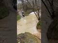 Crossing creek on dirt bike