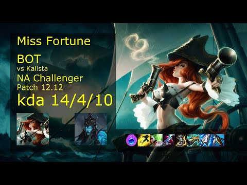 Miss Fortune ADC vs Kalista - NA Challenger 14/4/10 Patch 12.12 Gameplay