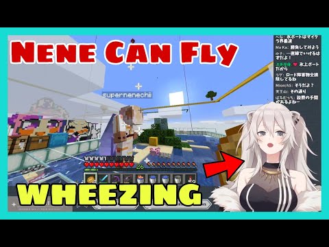 Hololive Cut - Shishiro Botan Dying Laughing Watching Nene Dying From Elytra Nightmare | Minecraft [Hololive]