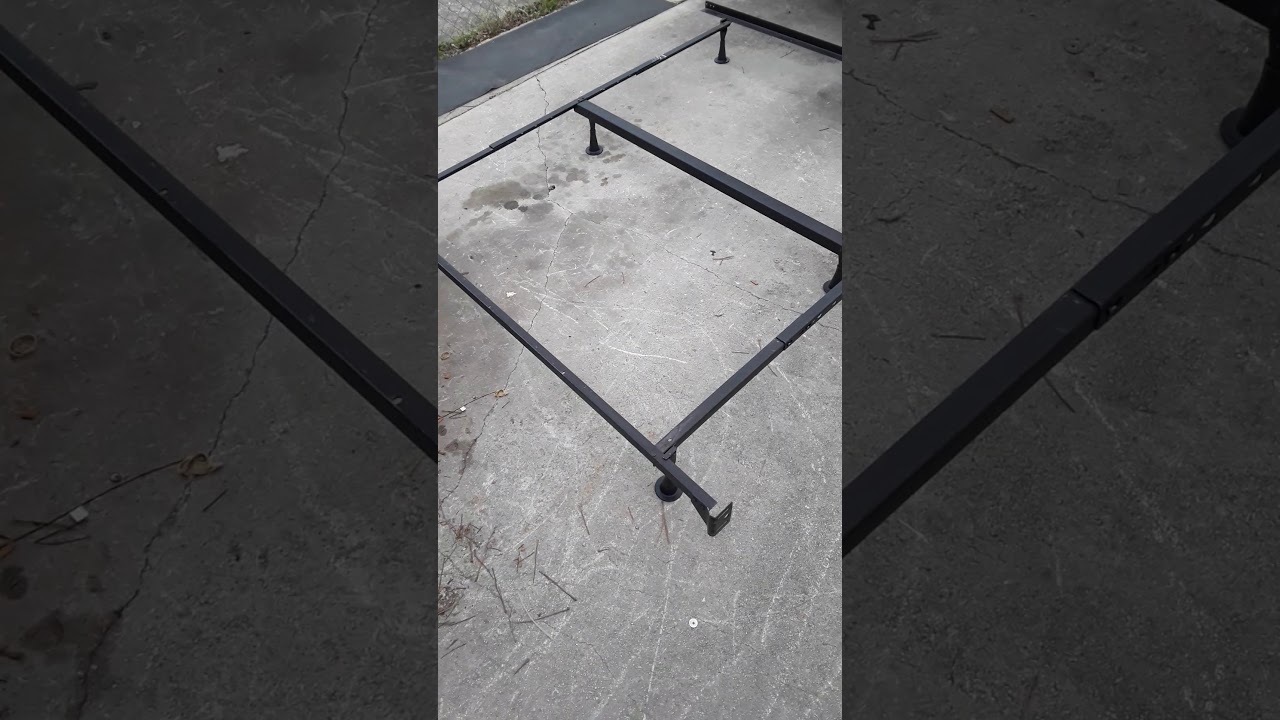 Set up King size metal bed frame with center support