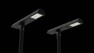 Pouliční solární LED lampa 50W, s pohybovým čidlem, trojrozměrný solární panel, 6.046 lm, kapacita LiFePO4 baterie 260 WH, LTM-300S