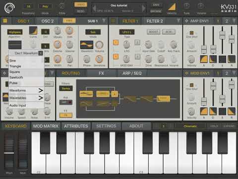 Oscillators in SynthMaster One iOS