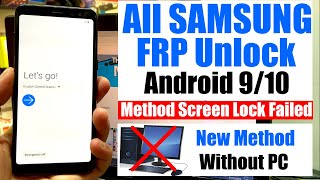 New Method!!! All Samsung android 9/10, Remove Google Account, Bypass FRP Without Pc