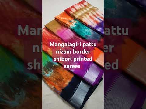 "Elegant Mangalagiri Pattu Nizam Border Sarees ✨ | Shibori Prints for a Royal Look! #Handlooms