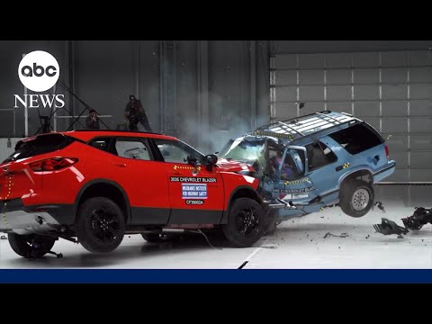 Crash test comparison reveals safety improvements in cars