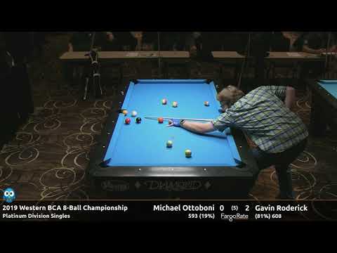 Michael Ottoboni vs Gavin Roderick - Platinum Singles - 2019 Western BCA 8-Ball Championship