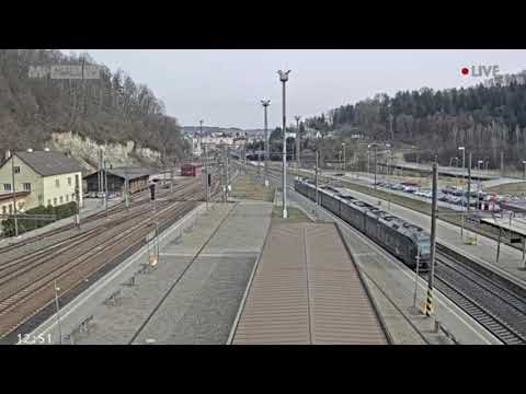 Staniční hlášení a vlak Ústí nad Orlicí - Zpožděný LE 1250 Leo Express, 9.3.2021