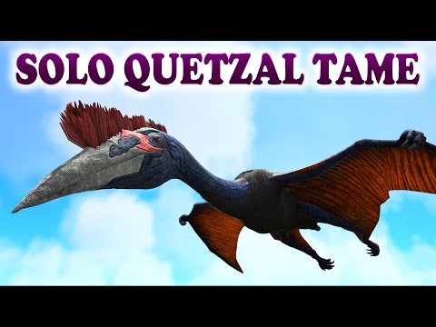 ARK | HOW TO SOLO TAME A QUETZAL WITH A GRAPPLING HOOK | Solo Quetzal Tame ARK Survival Evolved