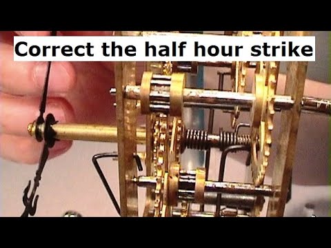 Correcting the half hour strike on a clock movement. Clock repair basics.