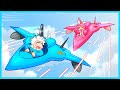 BATTLE PERANG PESAWAT MERAH VS PESAWAT BIRU