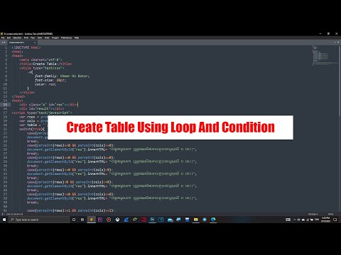 Create Table Using Loop And Condition In Javascript Answer