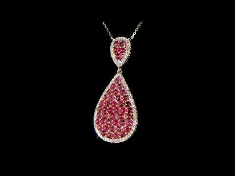 14k Yellow Gold 6.1ct (TW) Ruby and Diamond Pendant