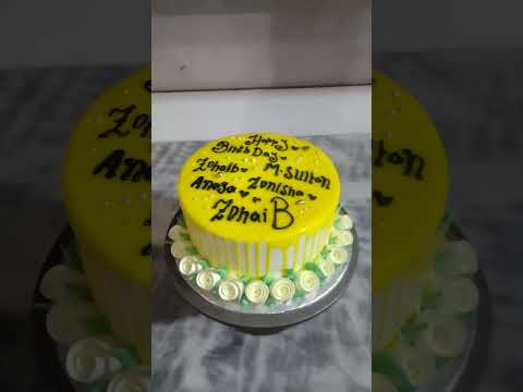 new decorated cake beautiful cake banana cake flower yellow