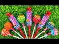 Learn Colors With Chupa Chups Lollipops And Sweets Yummy Rainbow Lollipop Candy Cutting ASMR