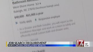 Job search requirement for people on unemployment in NC