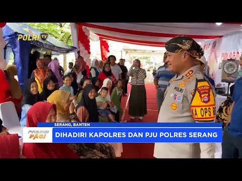POLRES SERANG LAKUKAN BAKTI SOSIAL DAN PELAYANAN PUBLIK GRATIS PERINGATI HARI BHAYANGKARA KE-79