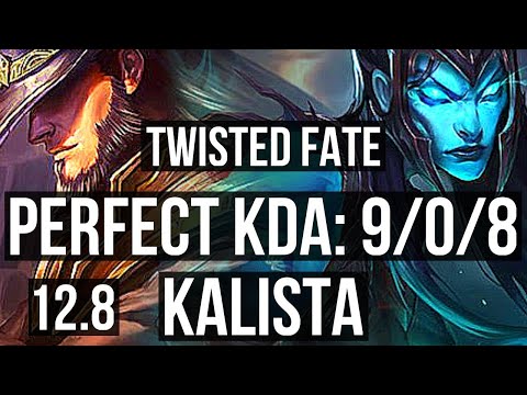 TWISTED FATE vs KALISTA (MID) | 9/0/8, Legendary, 300+ games | KR Grandmaster | 12.8